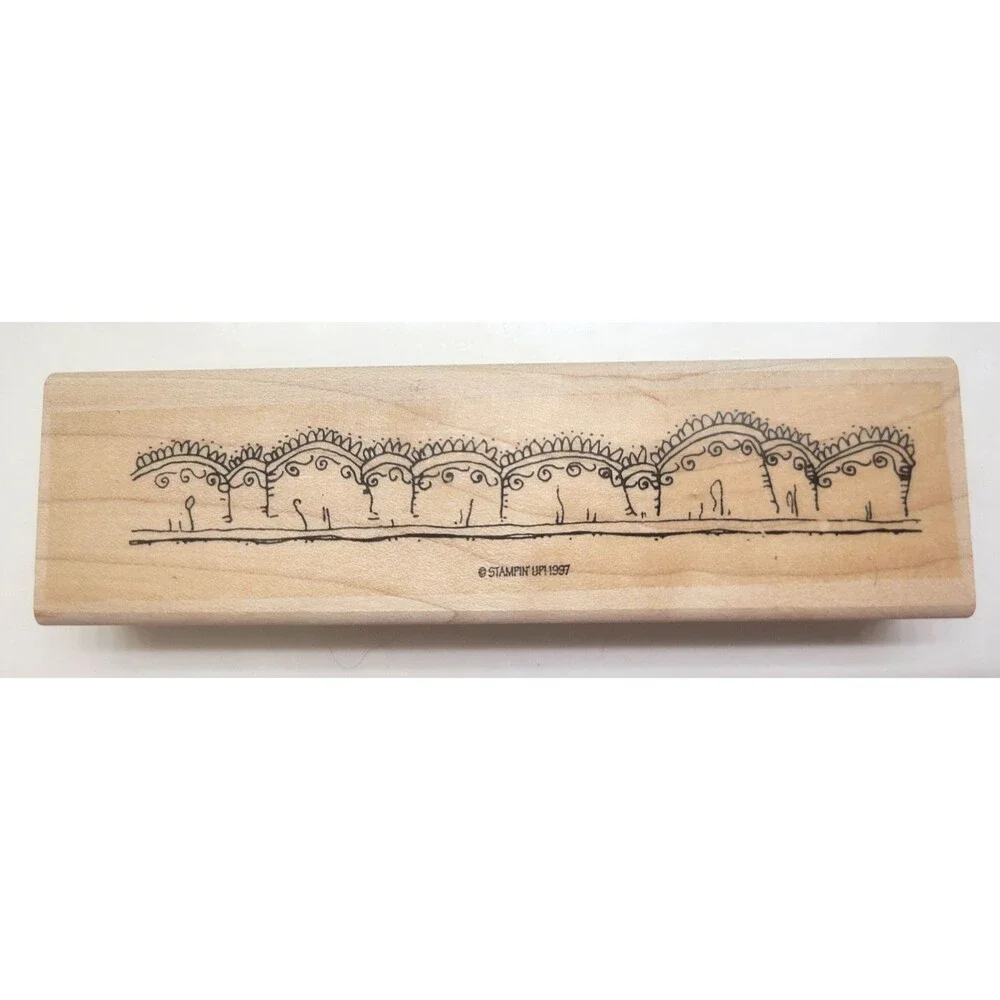 Lace Ribbon Border Rubber Stamp Wood Stampin Up Art Crafts USA 1997 5.5
